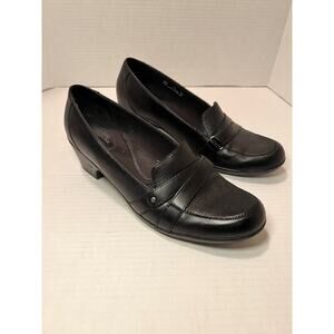Clarks Bendables Ingalls Canal Slip On Loafer Pump Black Leather Women’s Size 11